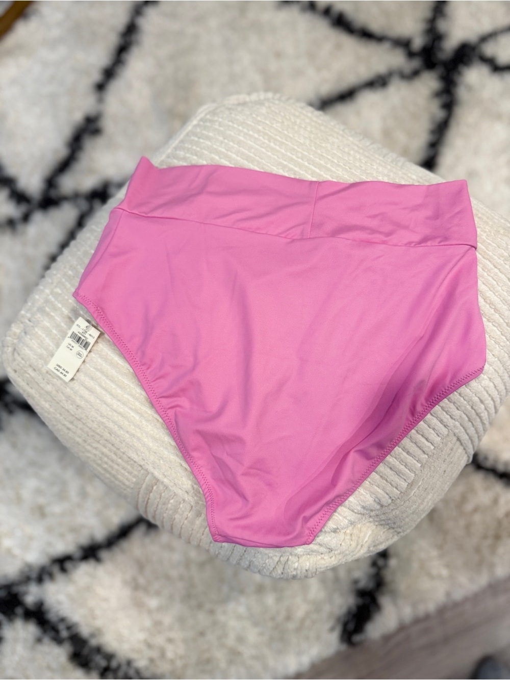 Aerie Crossover High Waisted Bikini Bottom Pink NWT Medium M - Picture 8 of 8